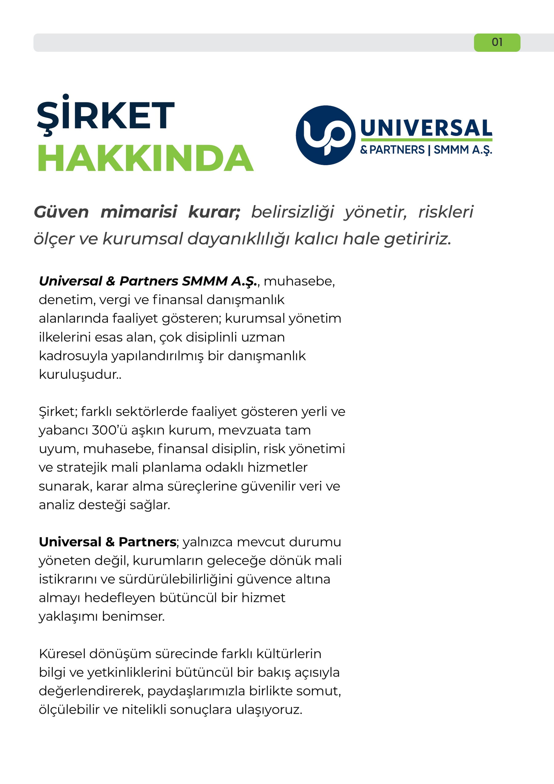 Kurumsal Özgeçmiş, sayfa 4 — Şirket Hakkında