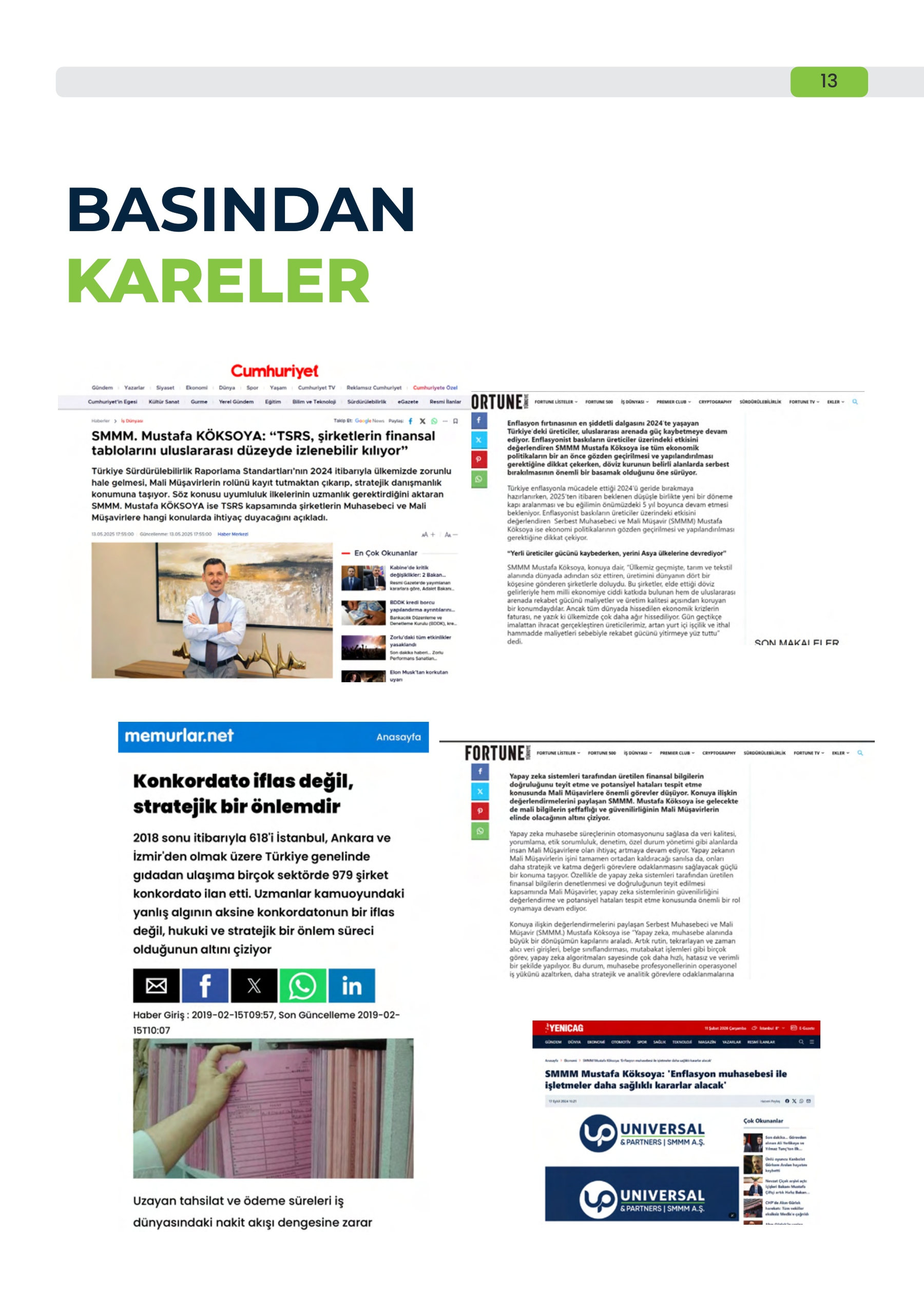 Kurumsal Özgeçmiş, sayfa 12 — Basından Kareler
