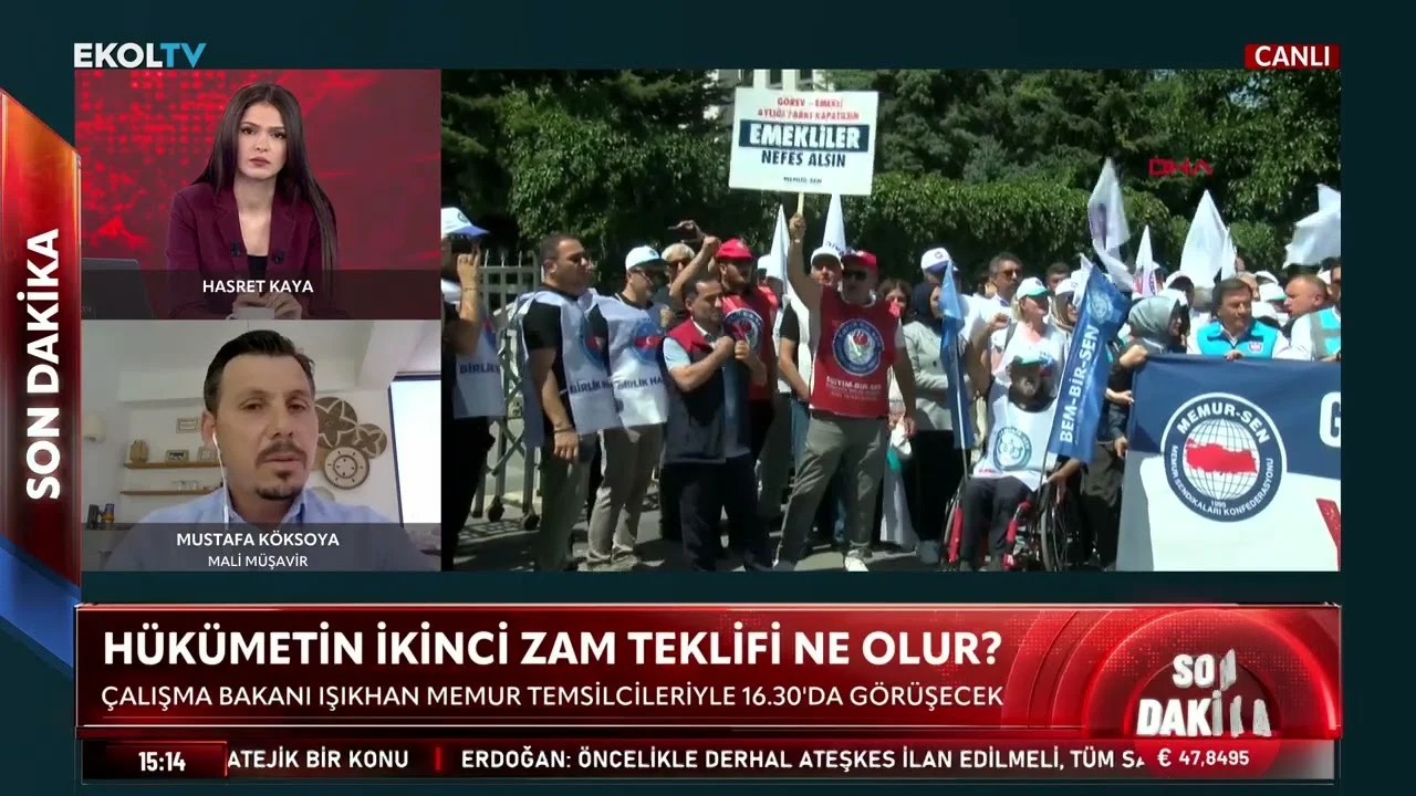 Ekol TV canlı yayını — Memur ve memur emeklilerinin maaş zamları — video kapak görseli
